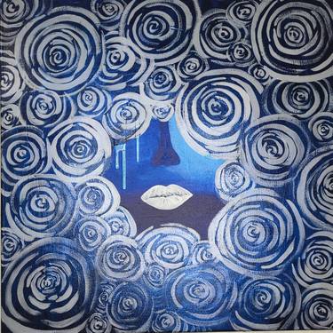 Blue tuesday, original abstract painting, woman, abstract thumb