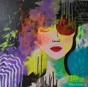 Original Abstract Portrait Paintings by Olya Enina