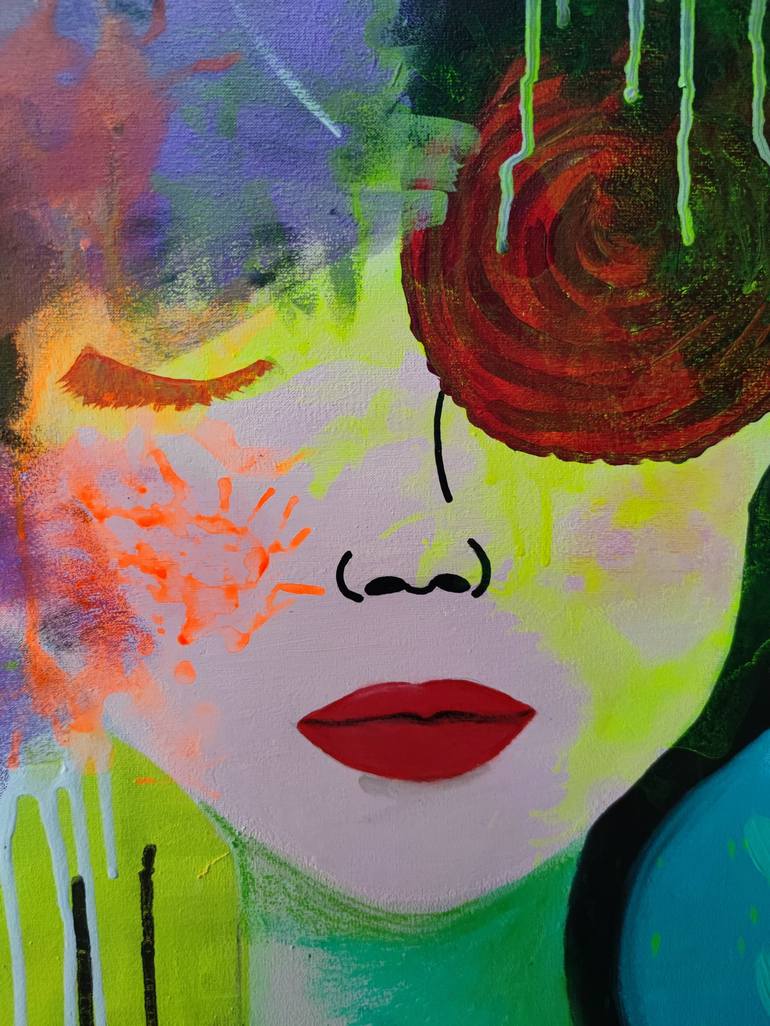 Original Abstract Portrait Painting by Olya Enina