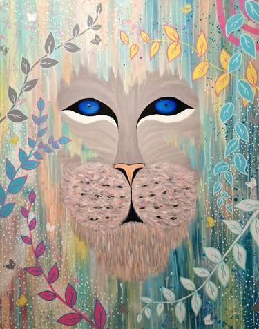 Brightness. Large lion painting surreal stylish cat thumb