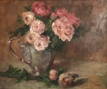 Original Floral Painting by Ann M Lawtey