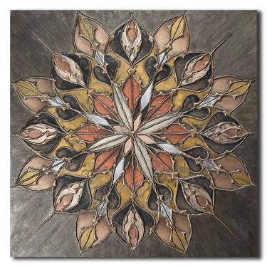 Original Abstract Floral Mixed Media by Mk Long