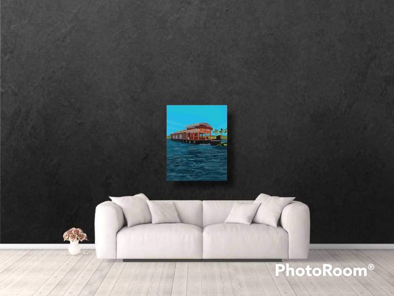 Original Art Deco Landscape Painting by Kanhaiya Mehto
