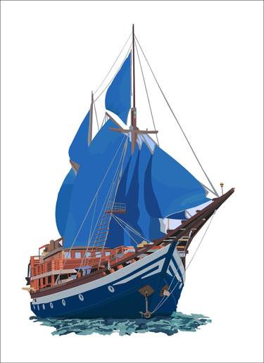 Print of Art Deco Boat Paintings by KANHAIYA MEHTO