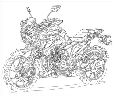 Motor Bike Sketch . - Limited Edition of 100 thumb
