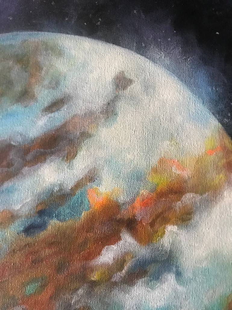 Original Modernism Outer Space Painting by Tetyana Drankevyc