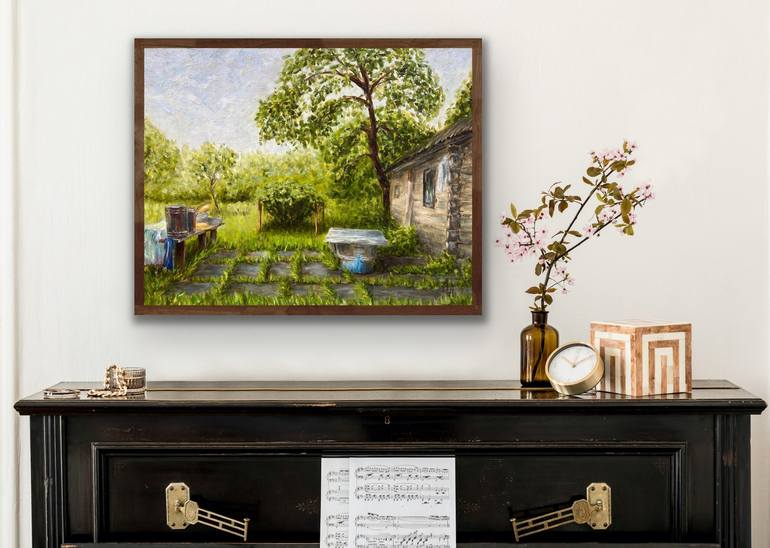 Original Figurative Garden Painting by Alexandra DA