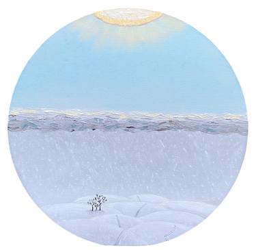 Snow ball, round artwork 30 cm. thumb