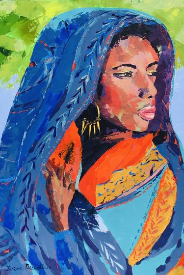 African woman in Blue Veil thumb