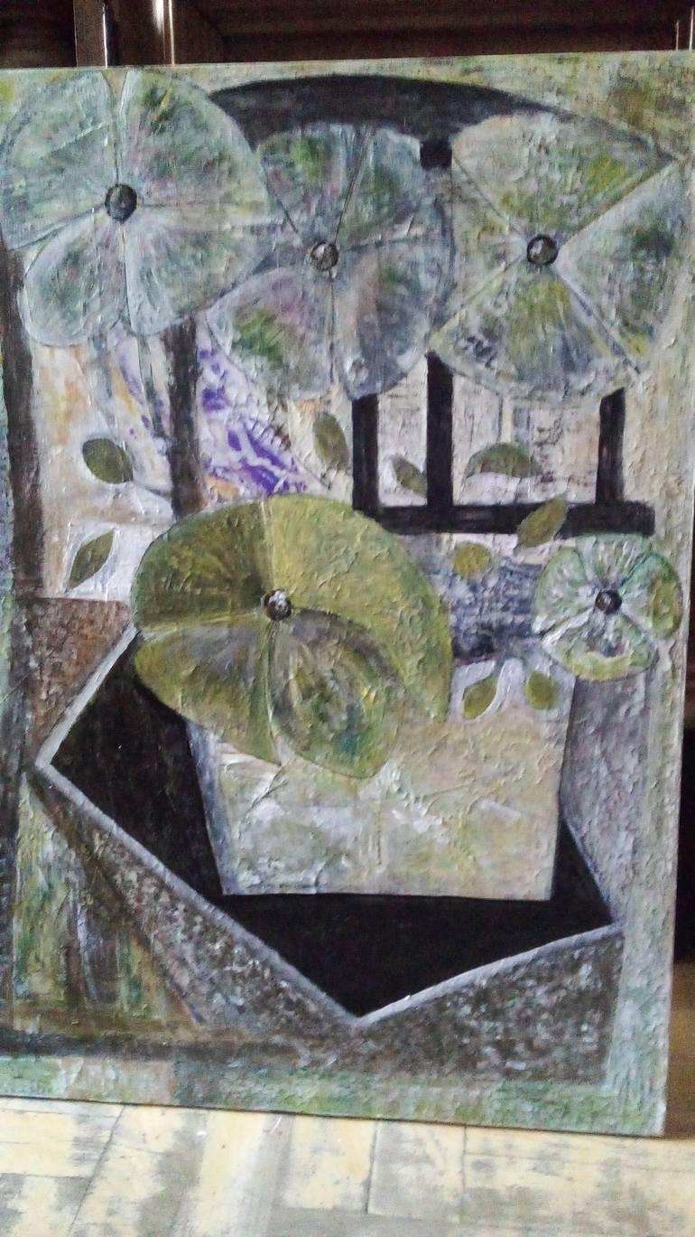 Original Conceptual Floral Painting by Maia Bilikhodze