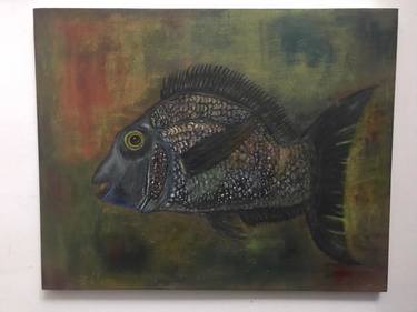 Original Expressionism Fish Paintings by Maia Bilikhodze
