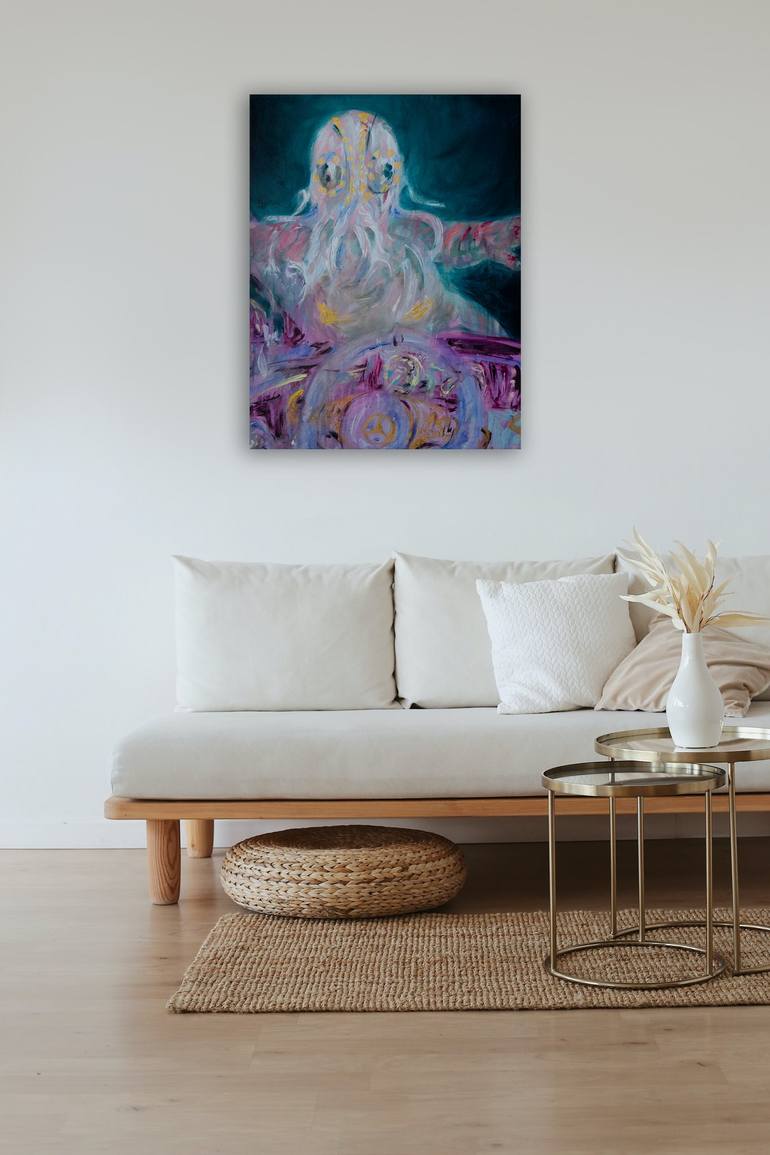 Original Abstract Expressionism Fantasy Painting by Paulina Halasova