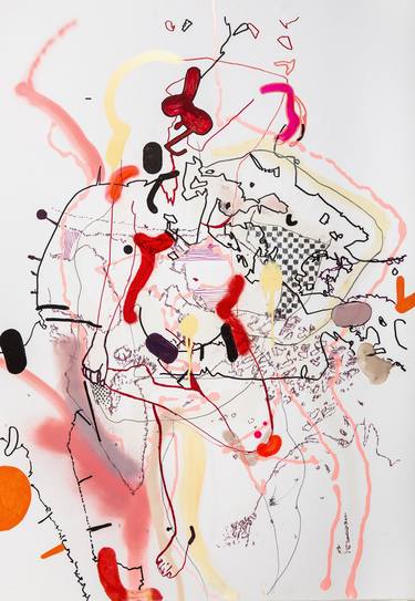 Original Abstract Expressionism Abstract Drawings by Joanna Wilson