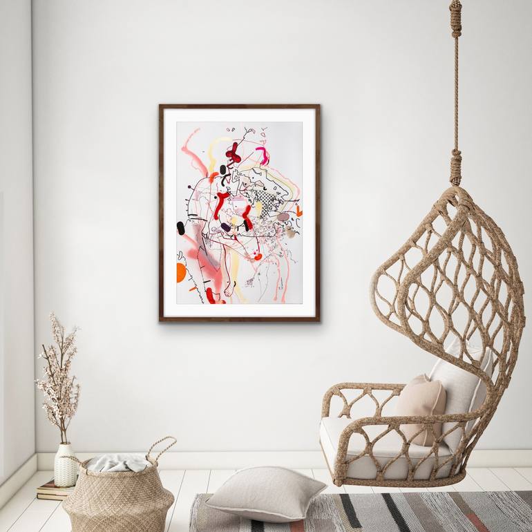 Original Abstract Expressionism Abstract Drawing by Joanna Wilson