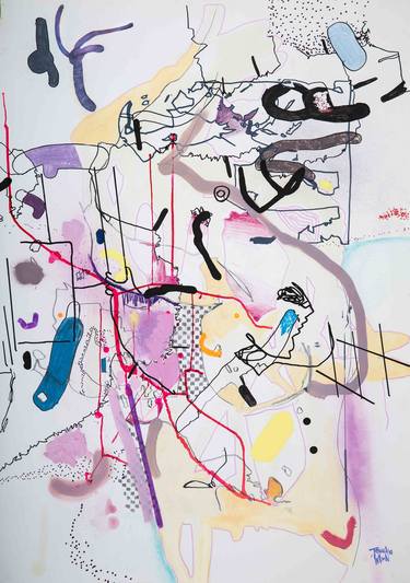 Original Abstract Expressionism Abstract Drawings by Joanna Wilson