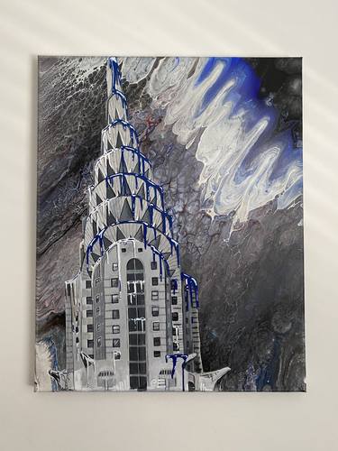 Original Art Deco Architecture Painting by Emerson Ladouceur