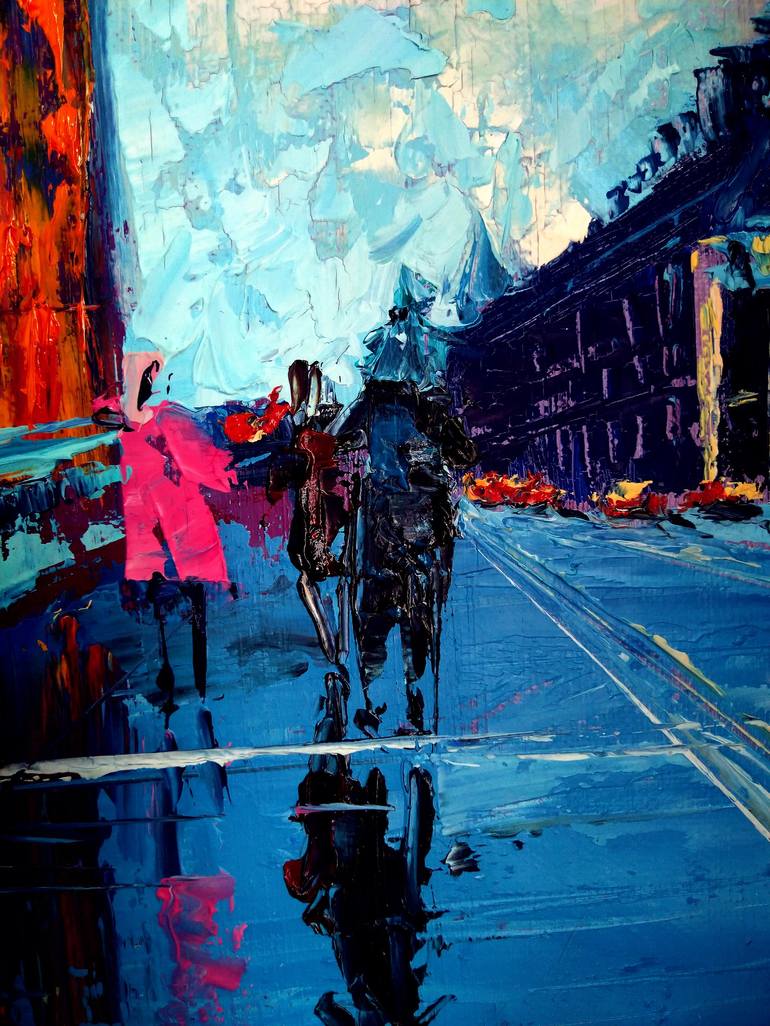 Original Impressionism Cities Painting by Viktoria Turkina