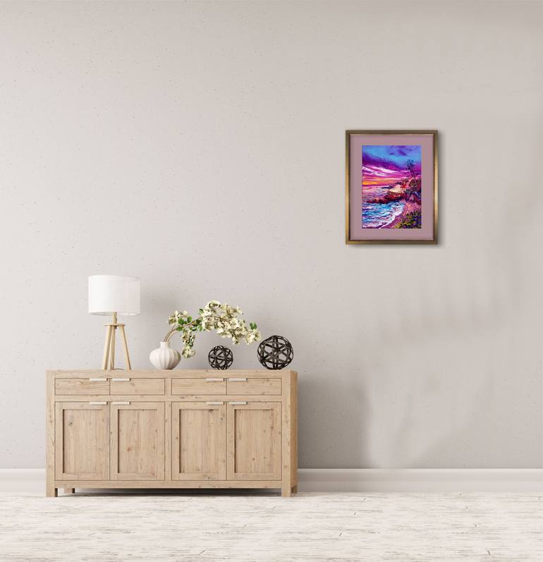 Original Impressionism Beach Painting by Valeria Luchistaya