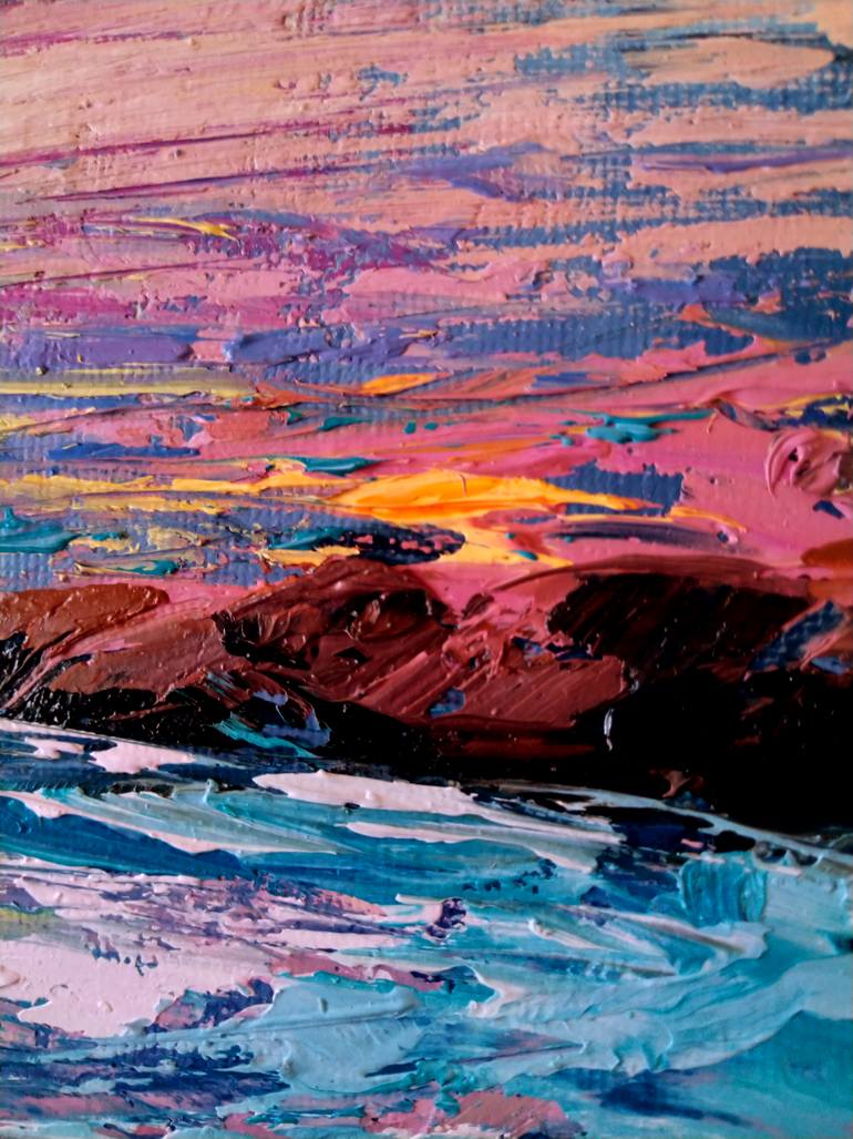 Original Impressionism Beach Painting by Valeria Luchistaya