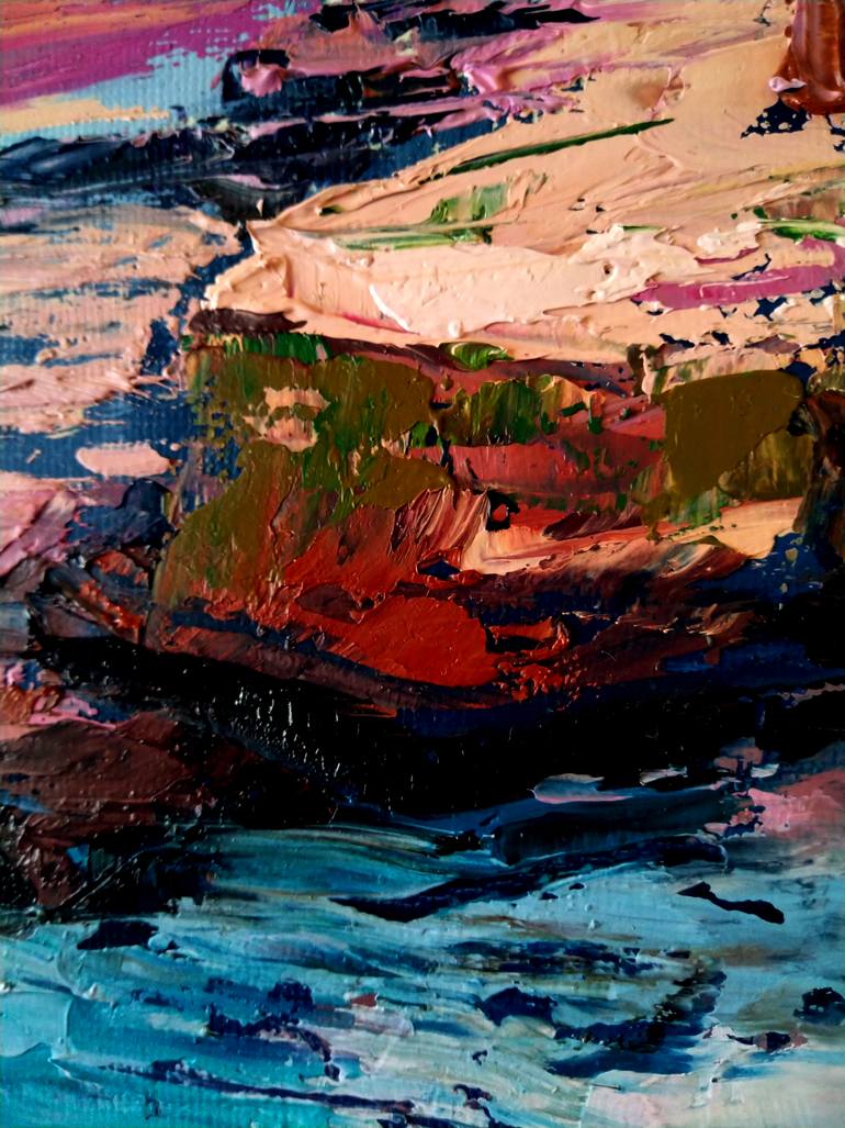 Original Impressionism Beach Painting by Valeria Luchistaya