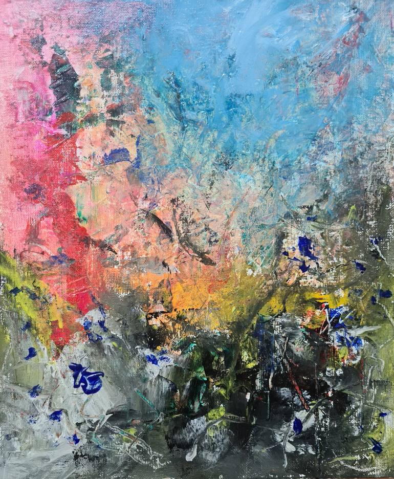 Rose Garden Painting by Suchitra Lata | Saatchi Art