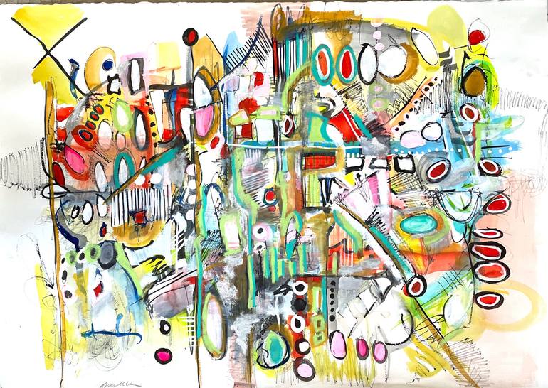 Original Abstract Expressionism Abstract Painting by Lucy Wijnands