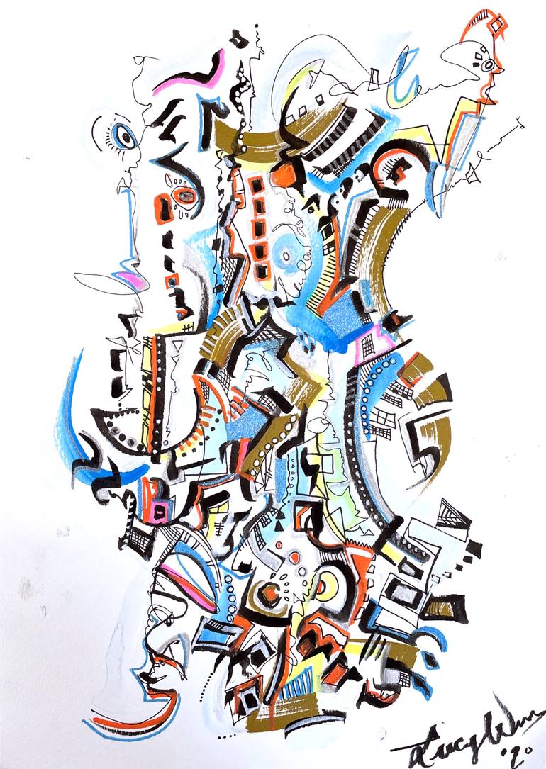 Original Abstract Expressionism Abstract Painting by Lucy Wijnands