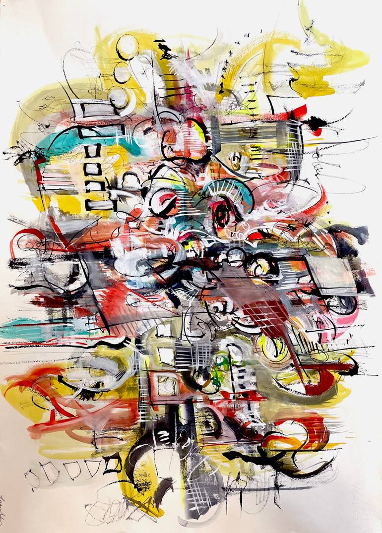 Original Abstract Expressionism Abstract Painting by Lucy Wijnands