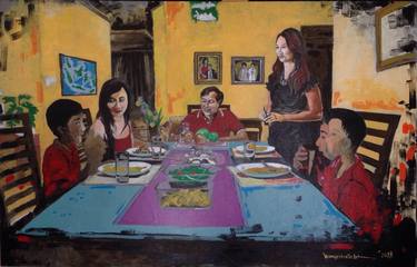 Original Family Painting by Vonny Indah