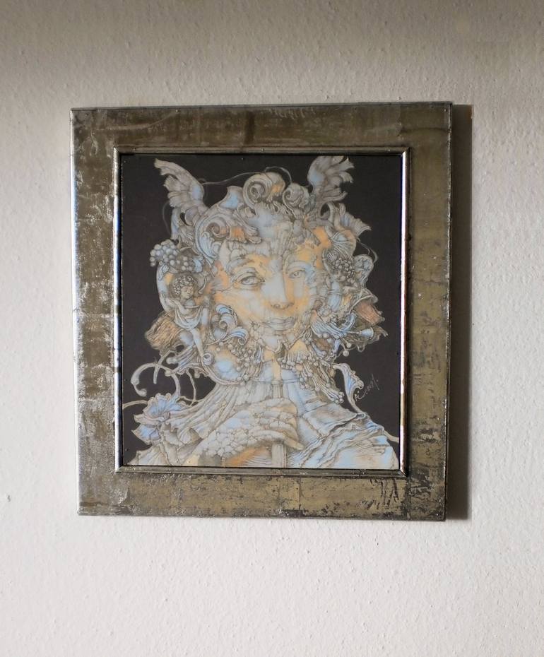 Original Baroque Classical Mythology Mixed Media by Kateryna Yerokhina