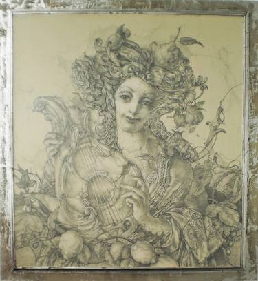 Original Rococo Women Drawings by Kateryna Yerokhina