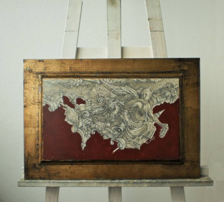 Original Romanticism Classical Mythology Mixed Media by Kateryna Yerokhina