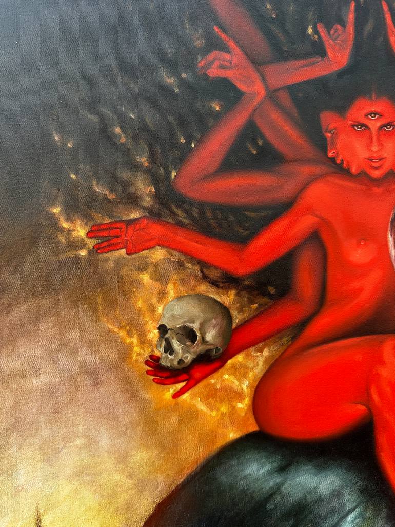 Original Surrealism Religion Painting by Holy Kateryna