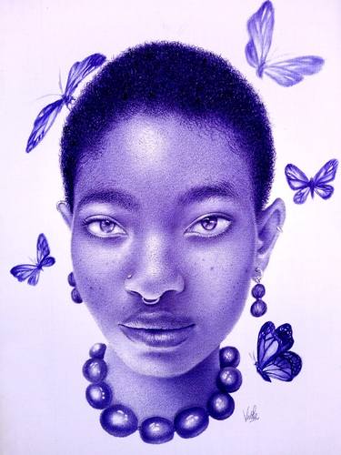 Original Fine Art Portrait Drawings by Ebuka Emmanuel