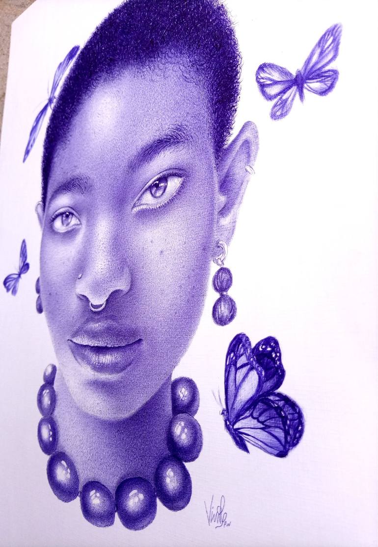 Original Fine Art Portrait Drawing by Ebuka Emmanuel