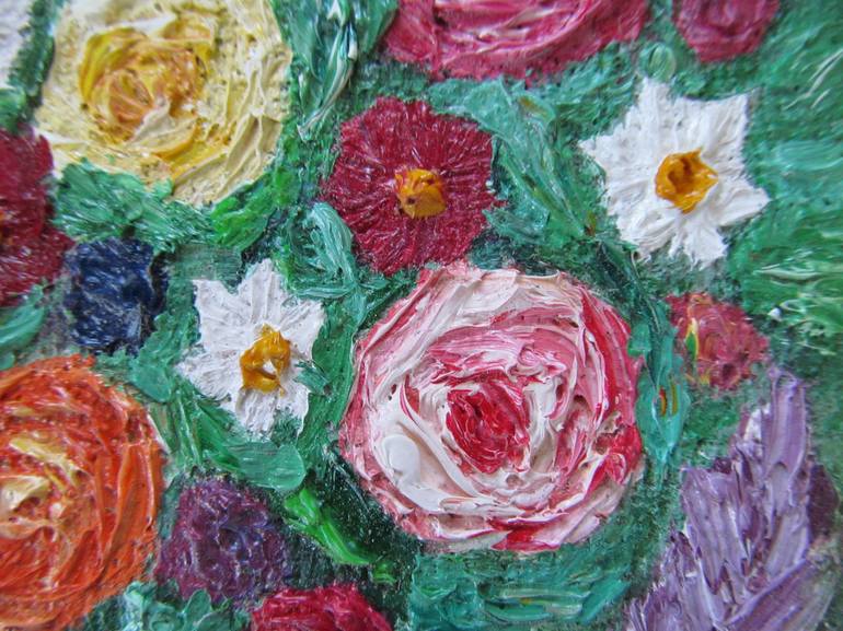 Original Impressionism Floral Painting by Vilena Aldushina