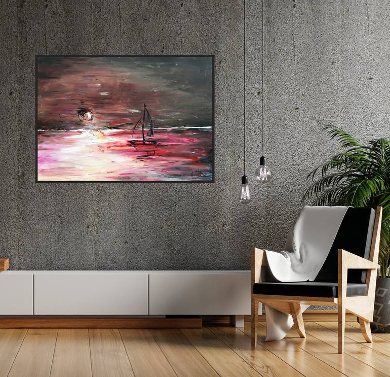 Original Abstract Expressionism Seascape Painting by Olesya Shor