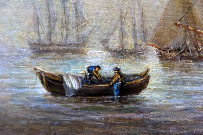 Original Documentary Boat Painting by Ivan Konupek