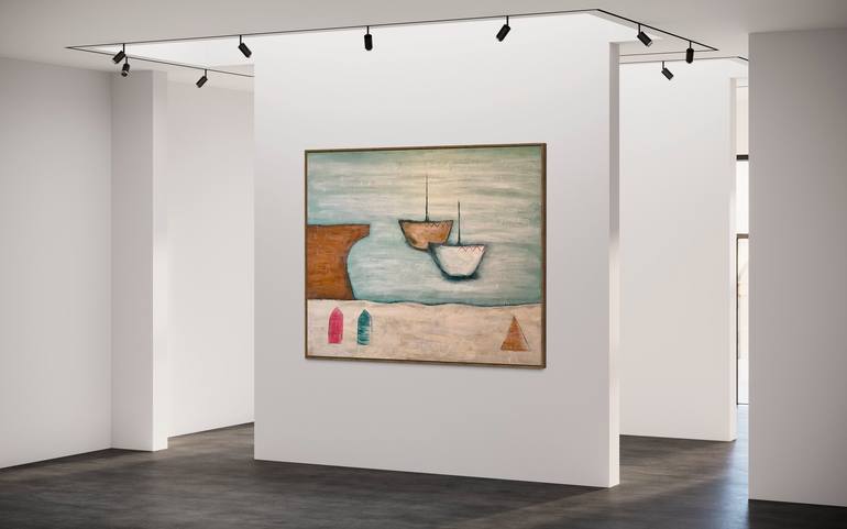 Original Abstract Boat Painting by Emma Fima