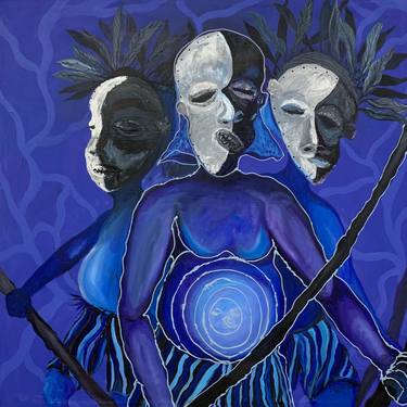 Original Surrealism People Painting by Chioma Okoli