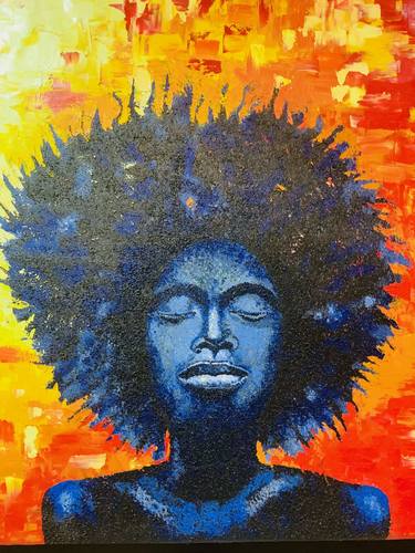 Original Abstract Expressionism Abstract Painting by Chioma Okoli