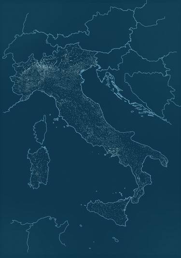 Italy map by cities - Limited Edition of 17 thumb
