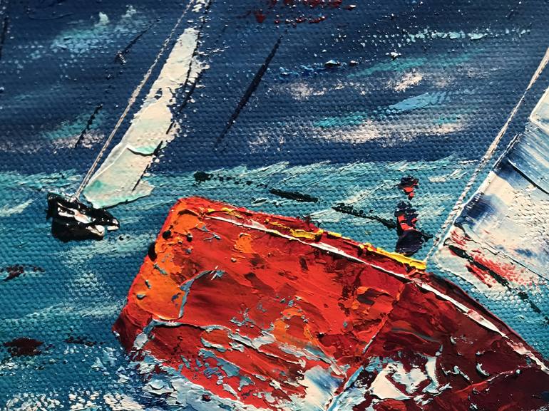 Original Sailboat Painting by Thomas Harjus