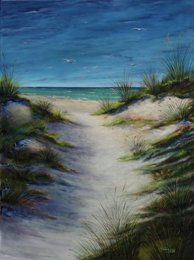 Beach Dunes Painting by Thomas Harjus | Saatchi Art