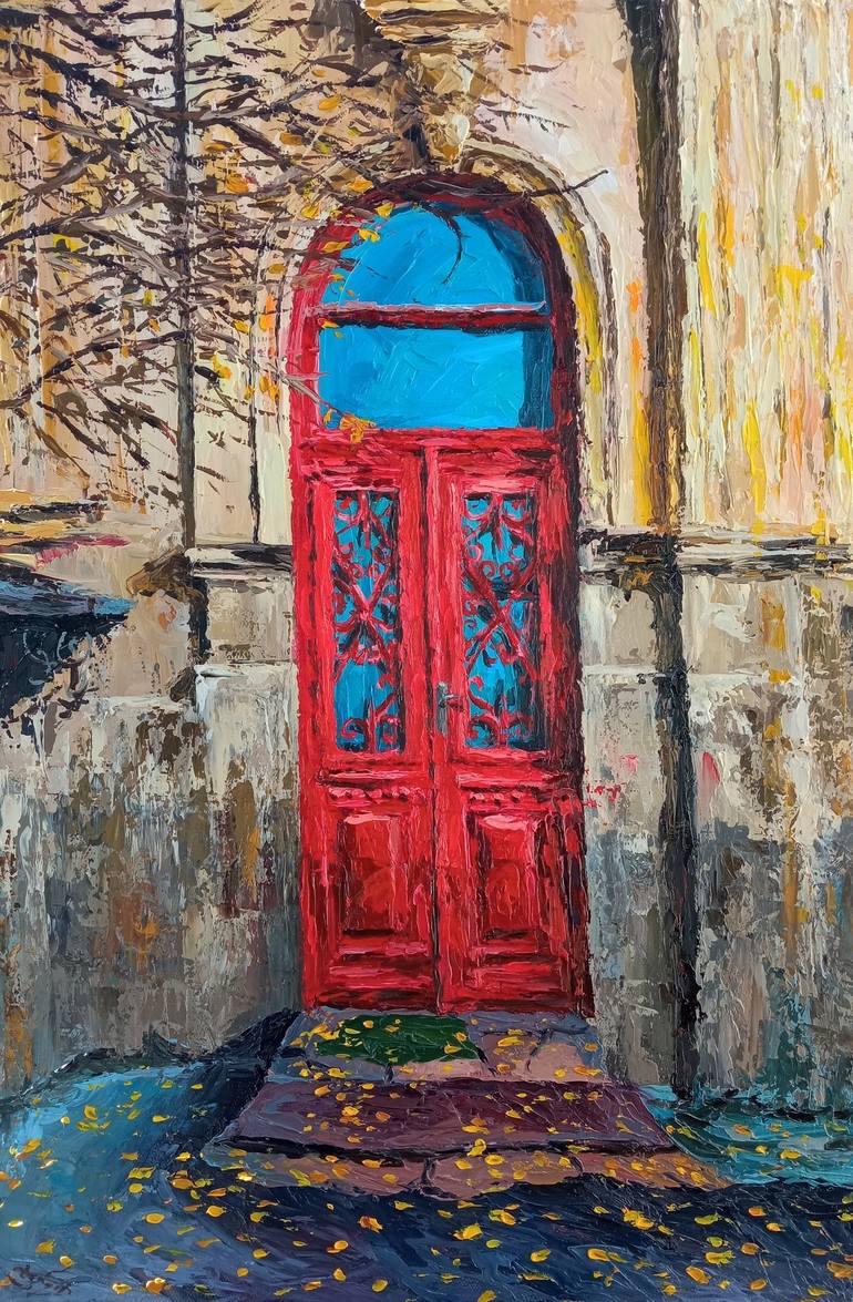 Tbilisi Door Acrylic Painting on canvas original painting by Author