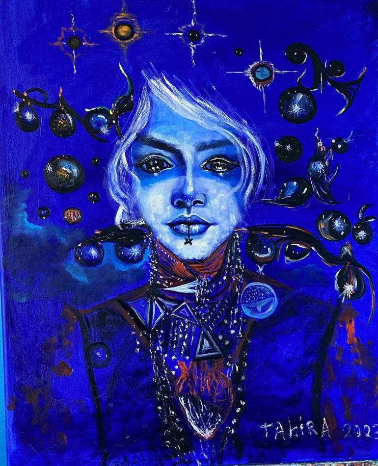 Original Abstract Portrait Paintings by Tahira Quliyeva