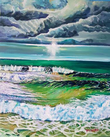 Print of Art Deco Seascape Paintings by Tahira Quliyeva