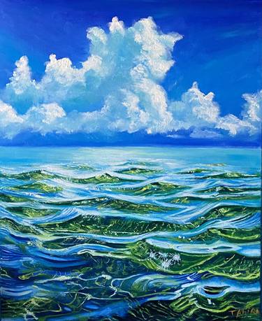 Print of Seascape Paintings by Tahira Quliyeva