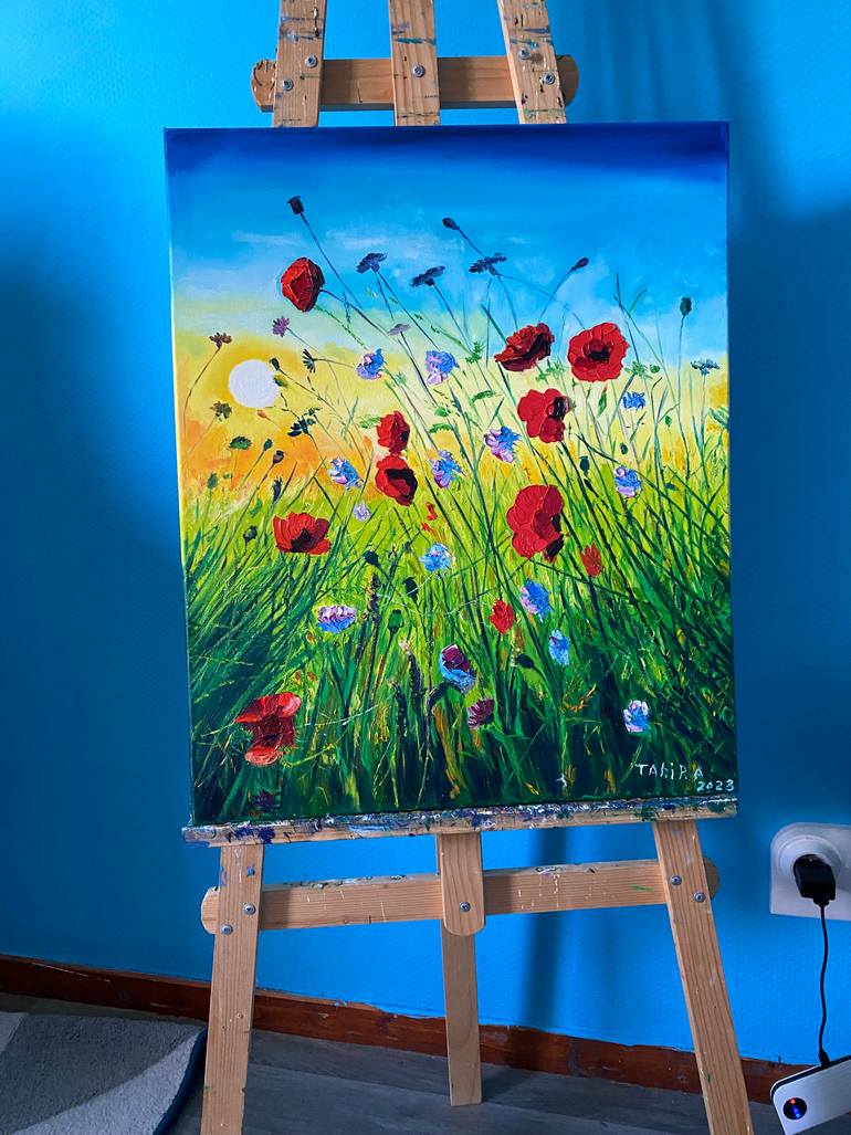 Original Contemporary Floral Painting by Tahira Quliyeva