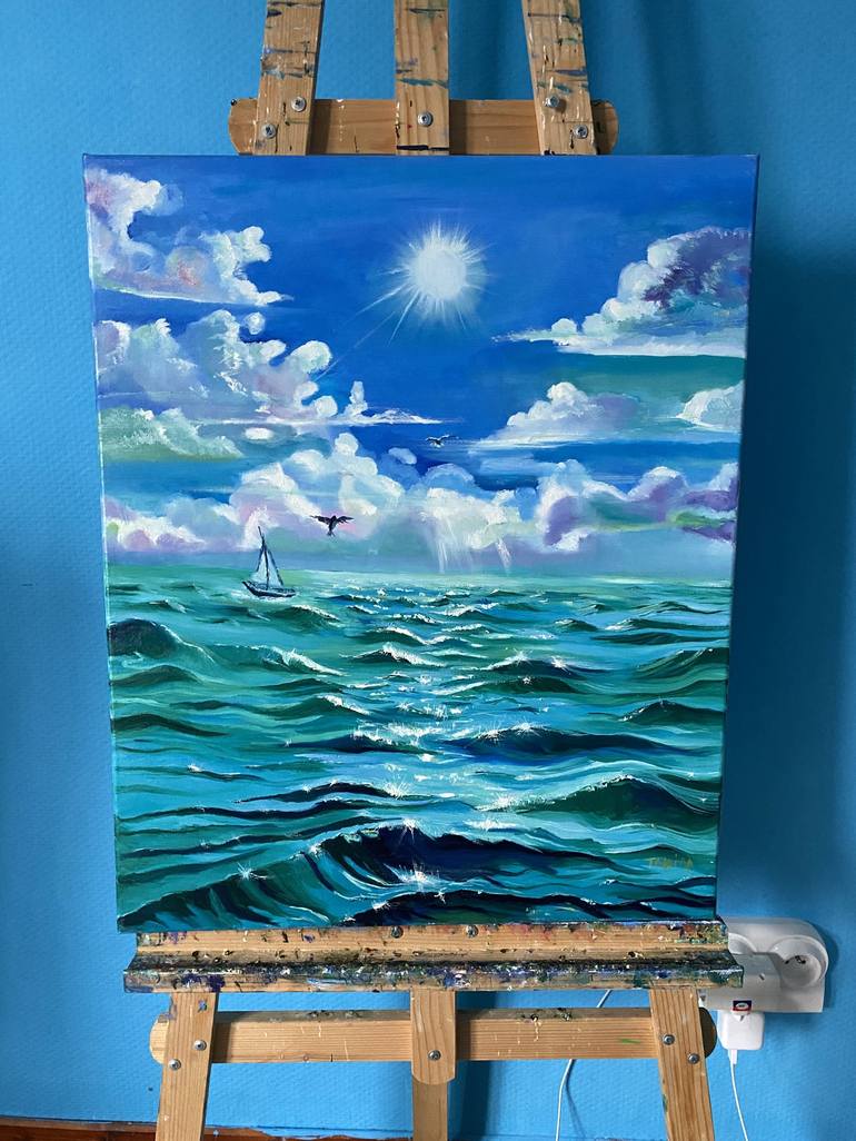 Original Seascape Painting by Tahira Quliyeva